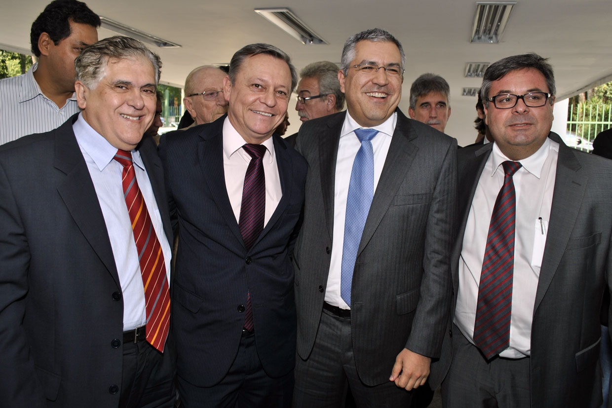 Cláudio Miranda, prefeito Bigardi, ministro Padilha e Gerson Sartori