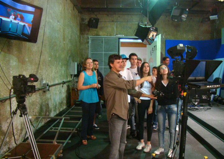 Estudantes adoraram os estúdios da TVE