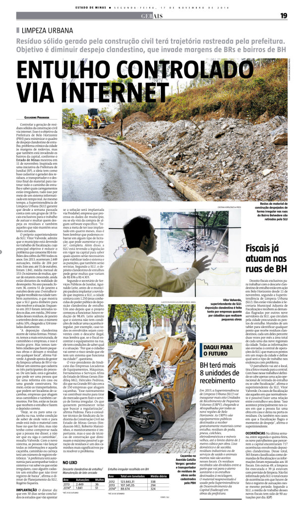 Reportagem do jornal Estado de Minas