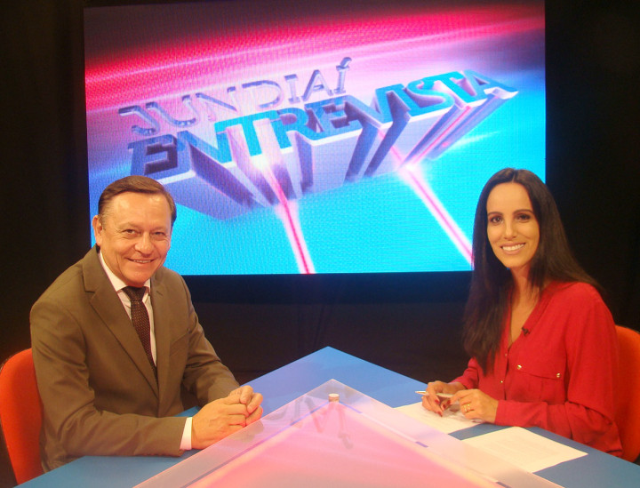 O prefeito Pedro Bigardi e a apresentadora Luciana Coutinho