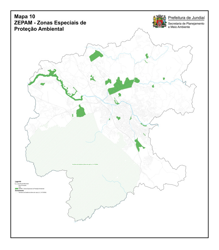 Mapa das Zonas Especiais de Proteção Ambiental