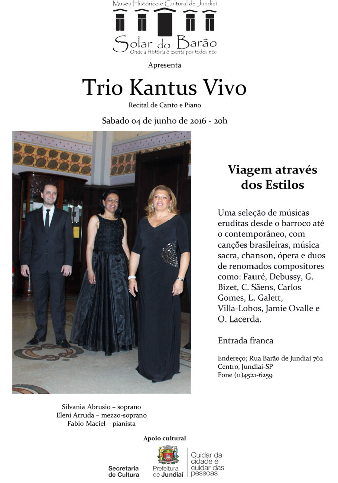 Trio Kantus Vivo mescla repertório barroco e contemporâneo